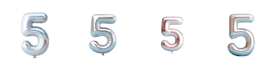 3d chrome liquid number 5 in y2k style isolated. Render of 3d metal inflated figures with glossy silver effect. 3d vector y2k typography digit 78322753 1