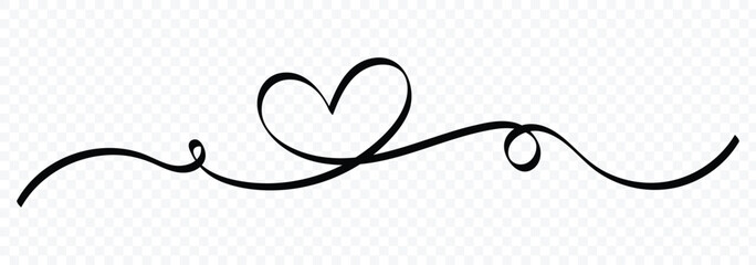 Hand drawn vector minimalist illustration of love concept. Wedding, Valentine day love heart scribble line background. Minimalism hand drawn style. Line scribble heart thread vector illustration.