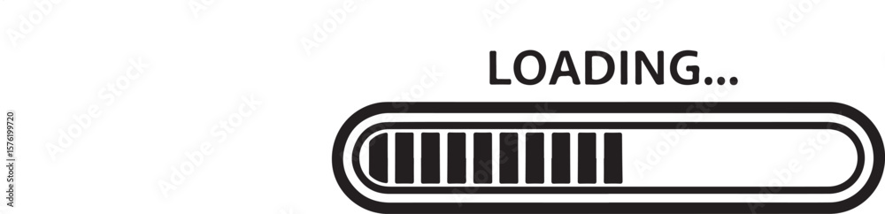 Poster Vector art of a loading bar with text on transparent background