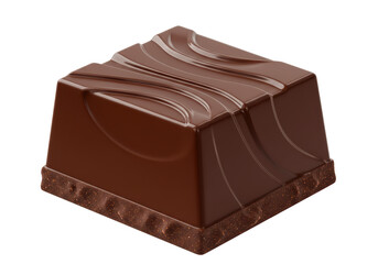 Isolated Dark Chocolate Square with Textured Surface