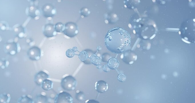 Acesulfame potassium rotating 3D model of artificial sweetener, seamless looped video
