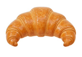 Isolated Golden Brown Croissant, Freshly Baked