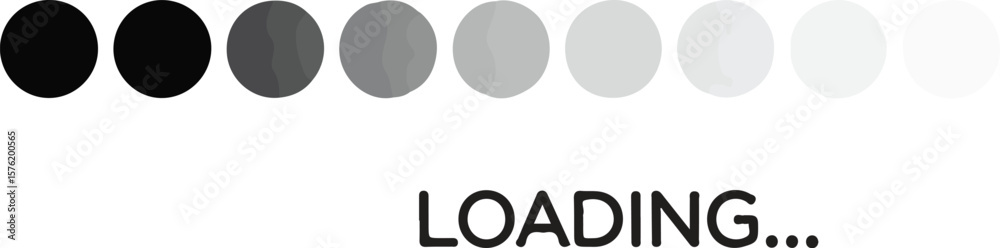 Fototapete vector art of loading dots in a line with text on transparent background
