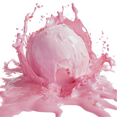 Pink Ice Cream Explosion Sweet Delightful Treat