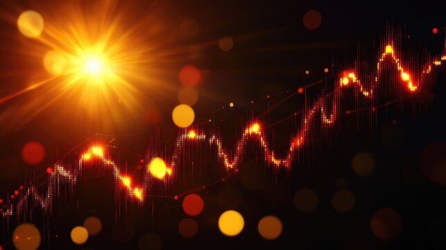 Dynamic graphic representation of fluctuating data trends. - Powered by Adobe