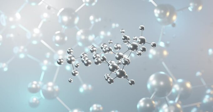 Levosulpiride rotating 3d molecule, molecular structure of atypical antipsychotic seamless video
