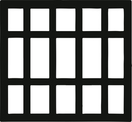 Vector illustration showing a symmetrical grid of uniform rectangular cells arranged in neat horizontal and vertical alignment, representing geometric structure, order, and modern simplicity. Ideal fo