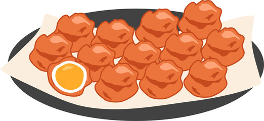 Filipino Snack Kwek kwek Street Food illustration