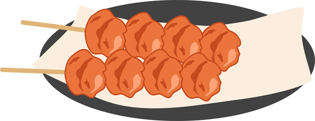 Kwek kwek or Deep fried quail eggs on a stick illustration