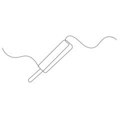 Obraz premium cricket bat single line art drawing bat outline vector icon 