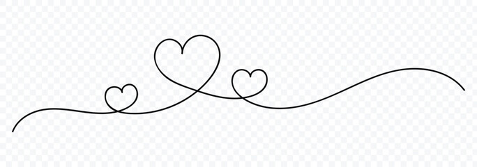 Continuous heart line drawing fancy minimalist illustration. Abstract love symbol. Love outline symbol. Continuous line art drawing. Vector illustration