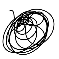 Doodle line art doubt, anxiety, confused, stuck illustration icon that can be used for sticker, book, mandala, scrapbook, icon, decorative, etc. with aesthetic colorful black color