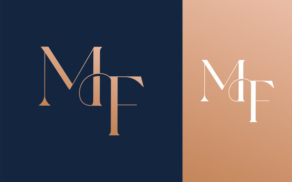 Initial letter MF FM logo design vector illustration for couple, wedding, and business