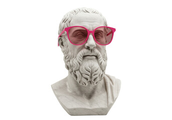 Isolated Socrates Bust with Sunglasses Intellectual Style