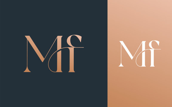 Initial letter MF FM logo design vector illustration for couple, wedding, and business