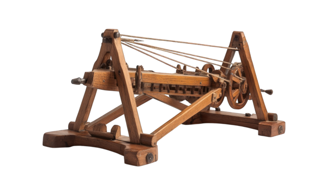 Medieval Wooden Siege Weapon PNG Transparent Background