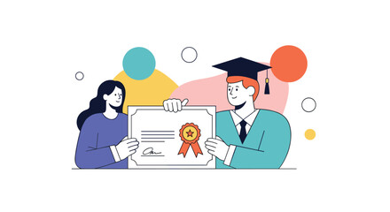 Achieving educational goals and receiving diplomas with pride and celebration