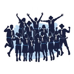 group of people jumping