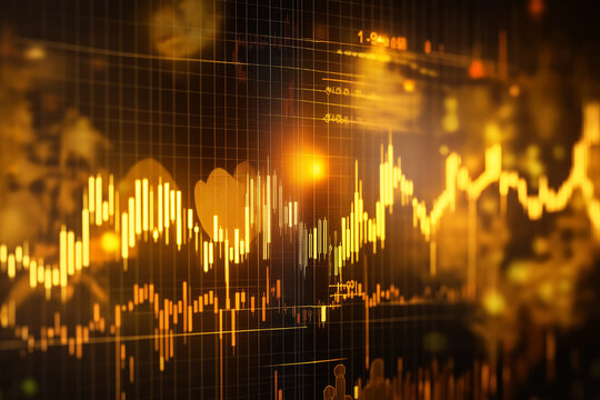 Global gold business investment market stock currency on growth finance economy money background with financial profit diagram or golden graph bank exchange and invest chart price foreign trade