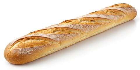 Crispy Golden Baguette Loaf on White, Bakery , FrenchBread