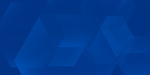 Modern abstract blue background with glowing geometric lines. Blue gradient hexagon shape design. Futuristic modern