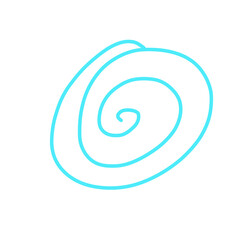Doodle line art finger prints circle illustration cute icon that can be used for sticker, book, mandala, scrapbook, icon, decorative, etc. with aesthetic colorful blue color