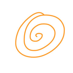 Doodle line art finger prints circle illustration cute icon that can be used for sticker, book, mandala, scrapbook, icon, decorative, etc. with aesthetic colorful orange color