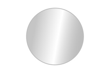 Transparent shiny round shape glass plate. Clear glass showcase on a transparent background. Gray gradient circle glare or reflection. Vector illustration.