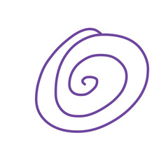 Doodle line art finger prints circle illustration cute icon that can be used for sticker, book, mandala, scrapbook, icon, decorative, etc. with aesthetic colorful purple color