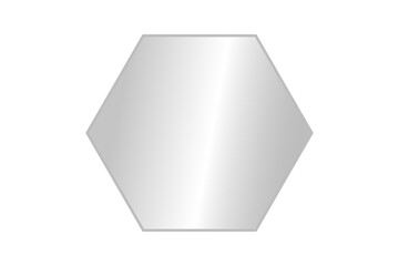 Transparent shiny polygon shape glass plate. Clear glass showcase on a transparent background. Gray gradient polygon glare or reflection. Vector illustration.