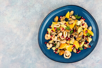 Tasty mixed seafood salad.