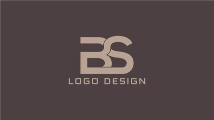 Elegant BS lettermark monogram logo in beige on dark background, ideal for modern branding, corporate identity, initials-based design, and professional visual communication.
