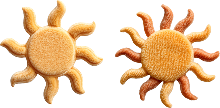 Clothing Patch with Sun Motif Design