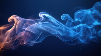 Abstract Swirling Smoke-Like Forms with Orange to Blue Gradient