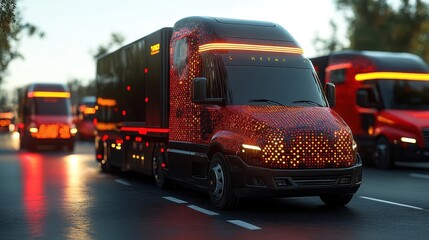 Naklejka premium Future of Trucking: Autonomous, Electric, and Smart