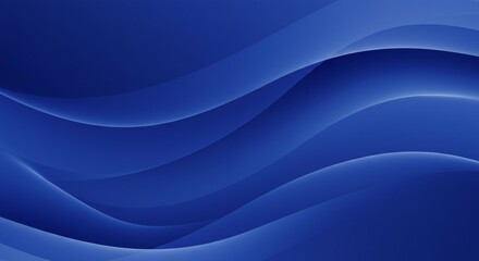 Abstract Wavy Lines Background in Deep Blue Color Gradient
