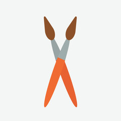 Paint Brushes Vector - Vector illustration of two crossed paint brushes, ideal for art, painting, creativity, education, and artistic hobby themes