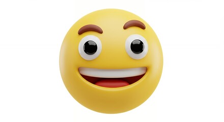 Fototapeta premium Happy 3 d yellow emoticon