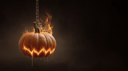 A chilling blend of fear and horror unfolds as sinister pumpkins glow in the darkness. The festive spirit of Halloween creeps in — October is near, and it's time to be afraid.
