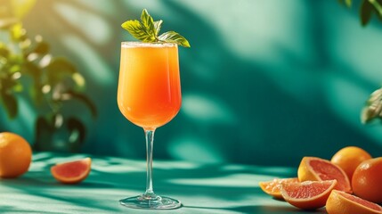 orange cocktail on the table
