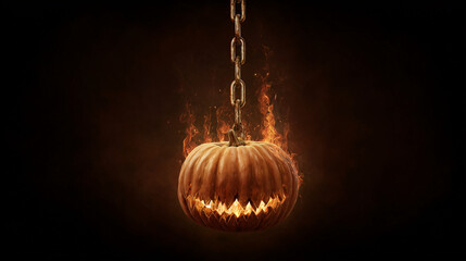 A chilling blend of fear and horror unfolds as sinister pumpkins glow in the darkness. The festive spirit of Halloween creeps in — October is near, and it's time to be afraid.