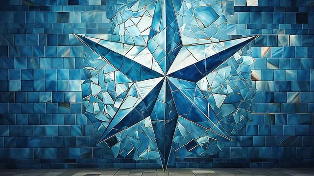star in Delfts Blauw realistis, highly detailed ,ai generatif