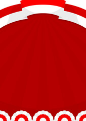 Red vertical background template with copy space for text and wavy red and white Indonesian flag suitable for posters to celebrate special days in Indonesia