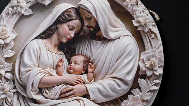 christmas ornament holy family mary jesus and joseph