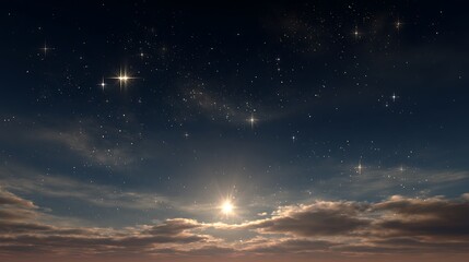 Fototapeta premium Night Sky with Stars and Clouds