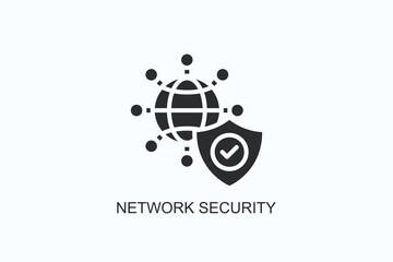 Network Security Icon Or Logo Isolated Vector Illustration