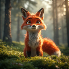 Obraz premium Red Fox at Dawn