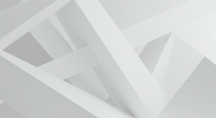 Fototapeta premium Abstract White Geometric Forms Intersecting Background
