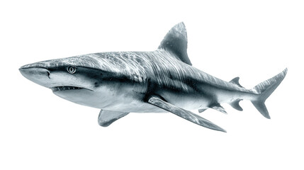 Fototapeta premium great white shark, isolated, transparent, png, background, cutout