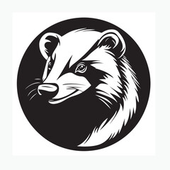 vector illustration of a badger head